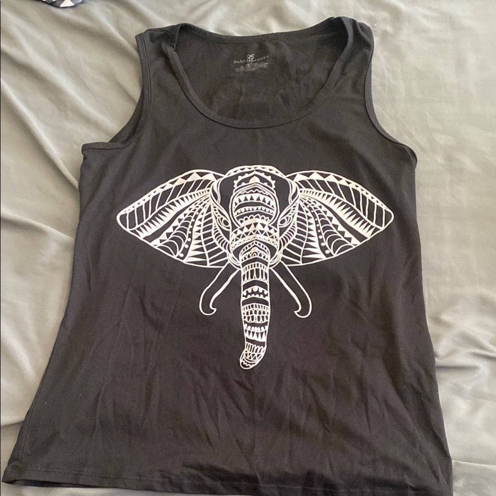 Black Elephant Graphic Tank Top